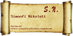 Simonfi Nikolett névjegykártya